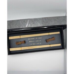 Premium Wenge Wooden Chopsticks & Holders - 2 Pair Gift Set, New in Box